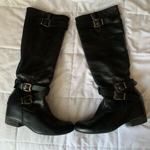 Miz Mooz Black Leather Knee-High Boots
